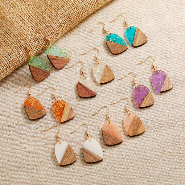 retro wooden earrings