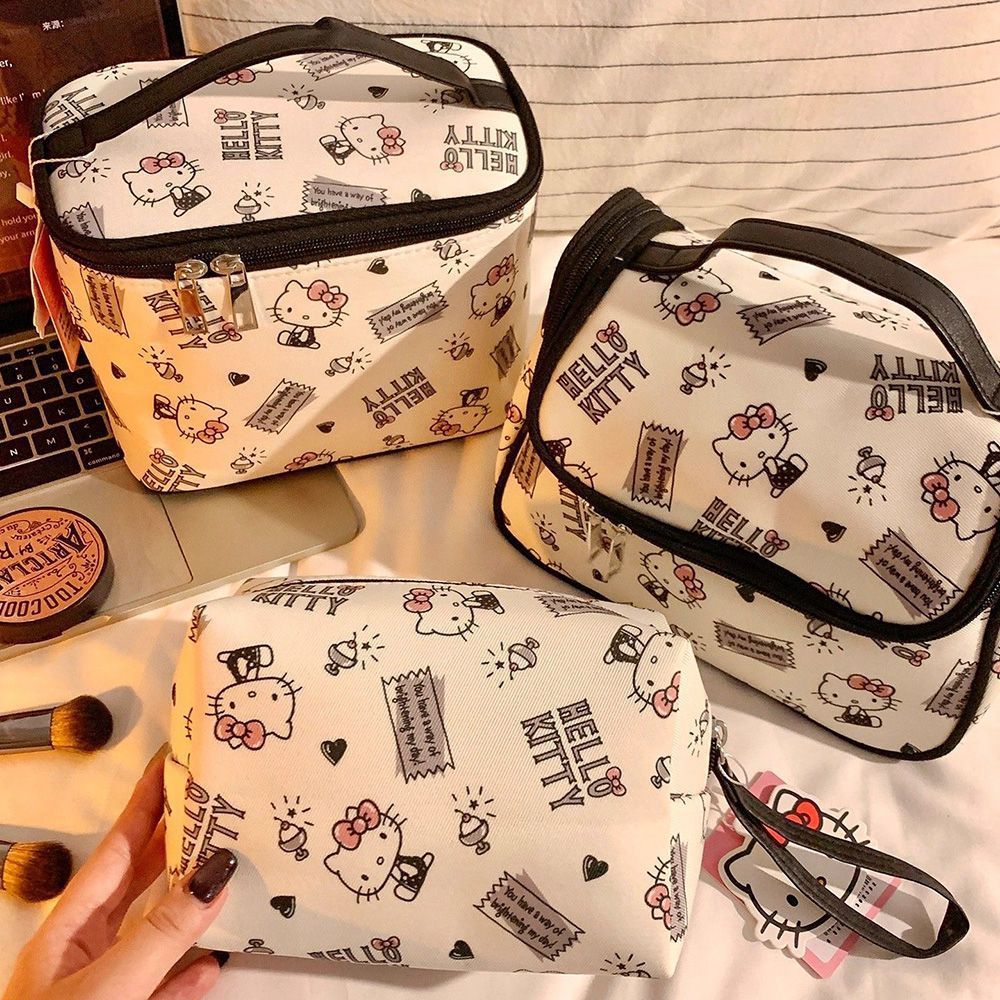 Genuina Kitty bolsa de lavado bolsa de maquillaje dormitorio de estudiantes de gran capacidad bolsa de viaje portátil