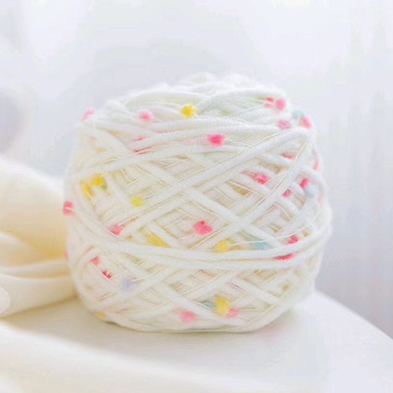 Directo de fábrica bricolaje bufanda hilo mano bricolaje bufanda tejida color de frijol mano línea mezclada leche algodón palo puntada