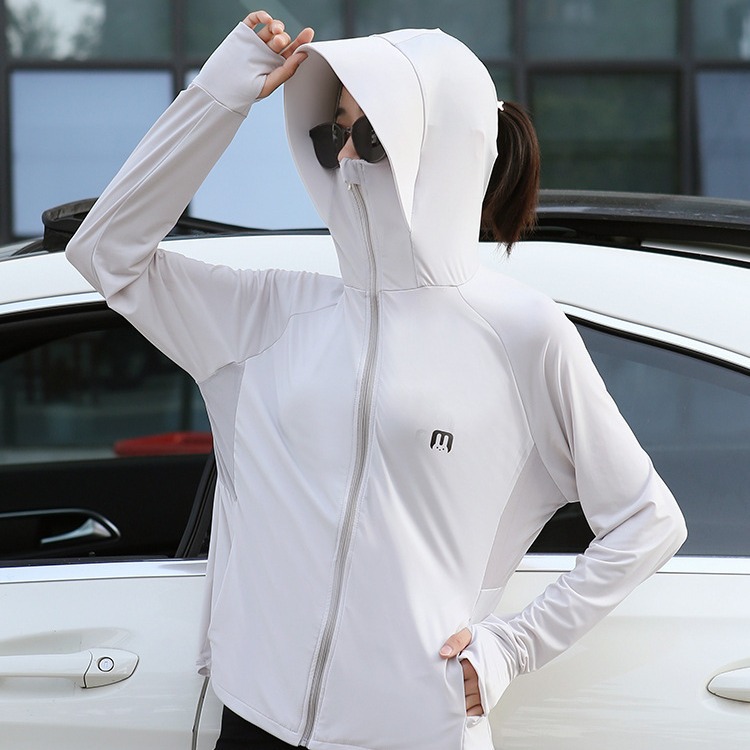 Japanese rabbit sun protection clothing for women long-sleeved ice silk hooded 2024 new anti-UV breathable summer sun protection clothing