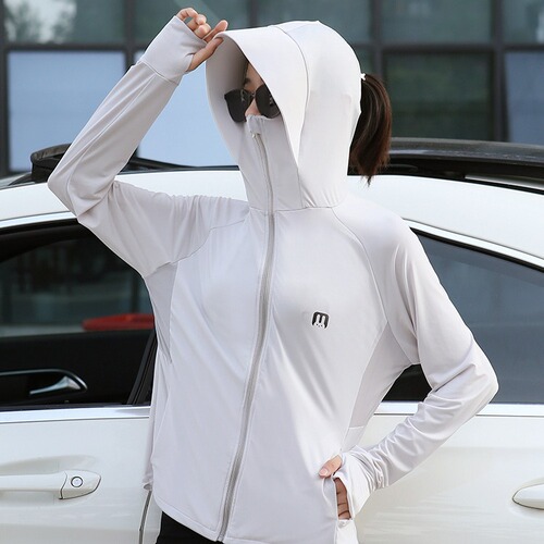 Japanese rabbit sun protection clothing for women long-sleeved ice silk hooded 2024 new anti-UV breathable summer sun protection clothing