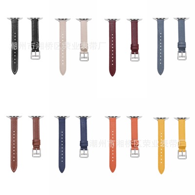 apply Apple genuine leather Watch strap iwatch2/3/4/5 Slim Fit cowhide Litchi