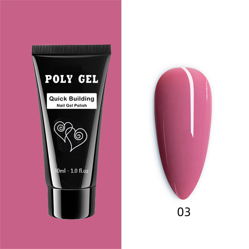 Promoción de la fábrica 30g nail art extensión cristal pegamento transparente blanco rosa gran cantidad en stock al por mayor