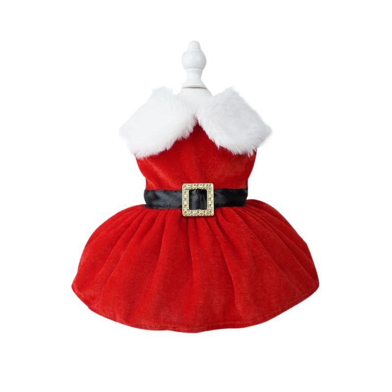 Ropa navideña para mascotas, ropa clásica de invierno para perros, vestido navideño, atuendo de Año Nuevo, artículo popular transfronterizo para las fiestas.