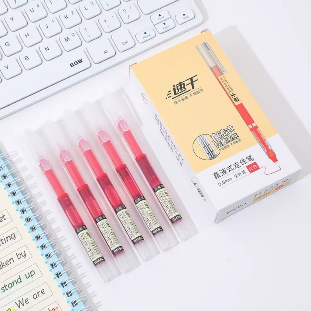 Rollerball Pen Quick-Dry 0.5 mm, Elementary School Writing, Transparent Cap, 14 cm