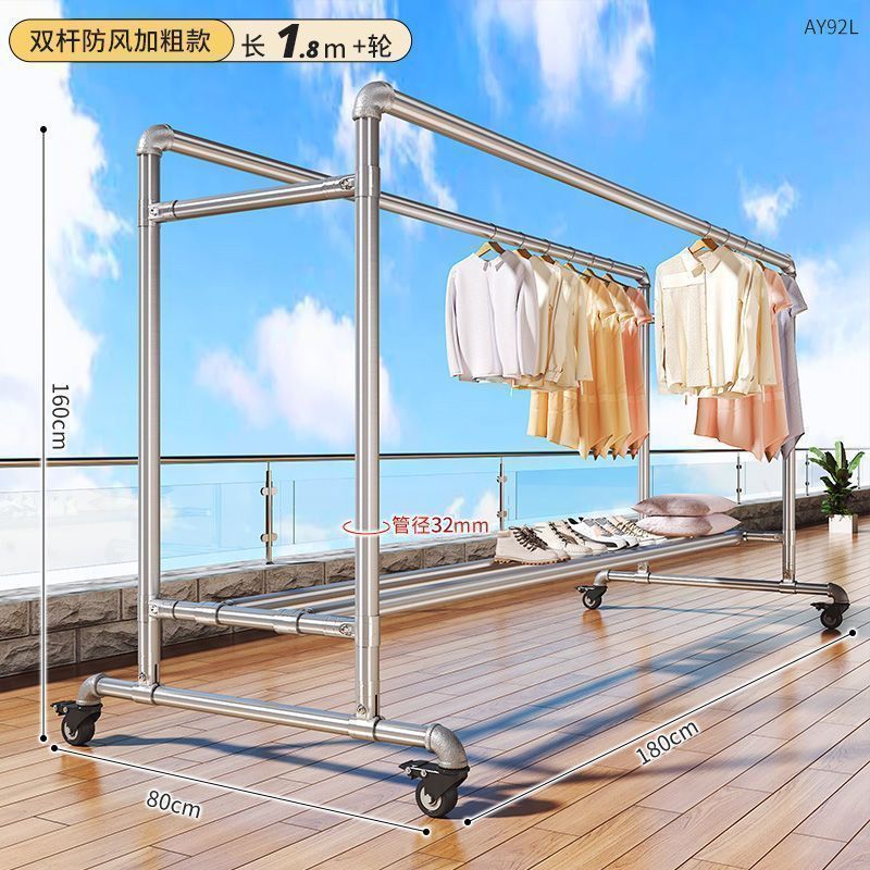 두꺼운 이중 극 모델 [길이 1.8m 높이 1.6m] + 방풍 후크 40 개 + 도르래