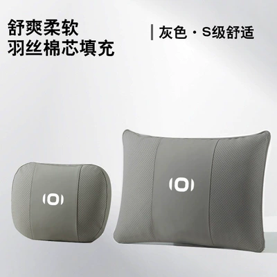 Neck Pillow A05Q05 Lumbar Support Headrest - 1-gray-headrest-1-lumbar-support-opens-to-reveal-a-quilt