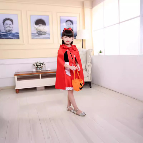 Halloween Little Red Riding Hood Costume Princess Dress Christmas Children Cosplay Performance Masquerade Party Female Fairy Tale