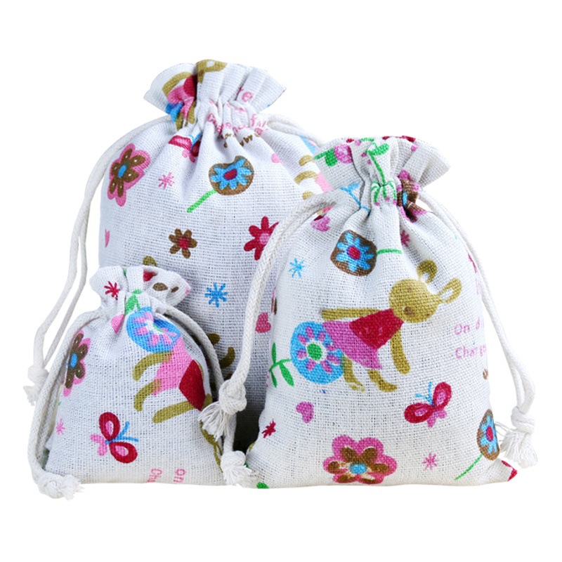 Wholesale Chinese Style Blue and White Linen Bag Empty Sachet Small Bundle Pocket Jewelry Gift Bag Storage and Tidying Bag