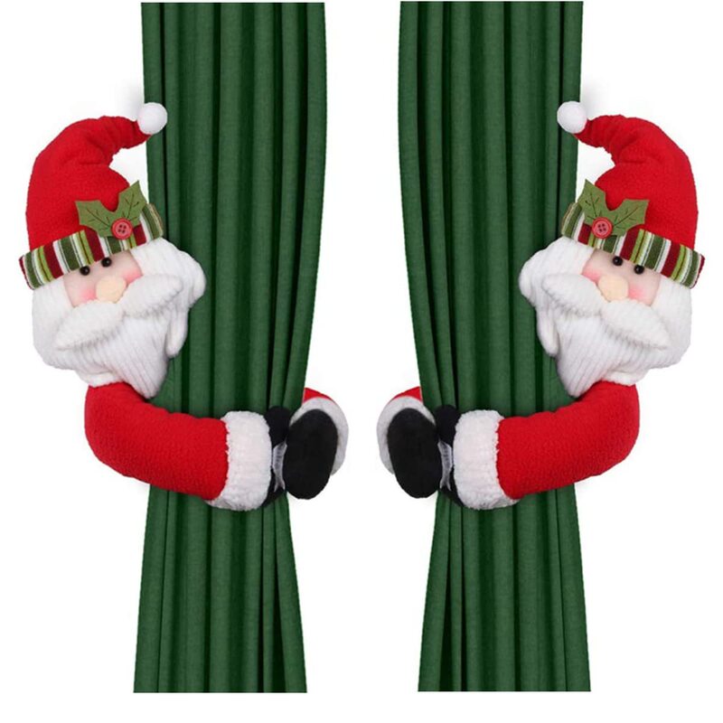 New Christmas Snowman Curtain Clips Holiday Doll Decorations Santa Claus Decoration Items Magic Tape Curtain Decorations New Christmas Snowman Curtain Clips Holiday Doll Decorations Santa Claus Decoration Items Magic Tape Curtain Decorations