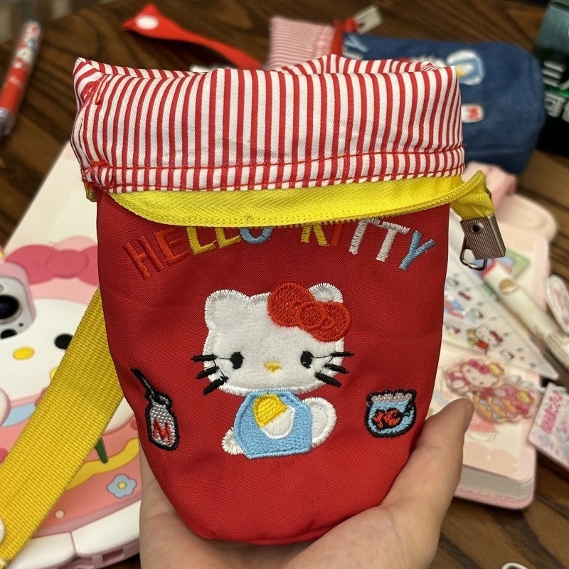 可爱kitty手提水桶笔袋学生党手机包化妆收纳包大容量百搭便携|undefined