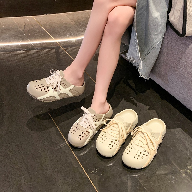 Dép sandal nữ xỏ ngón đế bệt lỗ thoáng khí, quai mềm dễ chịu — EN36 Hạnh