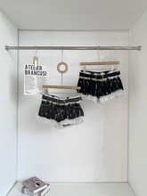 2025年秋冬新款美式复古辣妹毛边牛仔短裤女低腰显瘦百搭阔腿裤潮