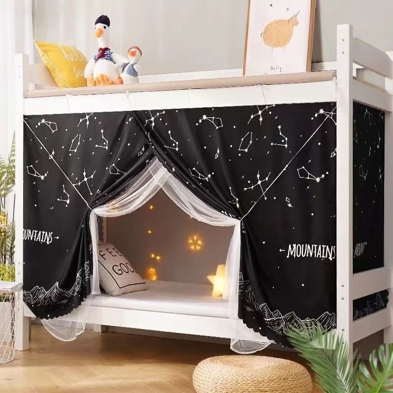 Dormitorio cortina de cama opacas mosquitera dormitorio de estudiantes integrado litera superior litera superior e inferior cama alta cortina cubierta cama individual