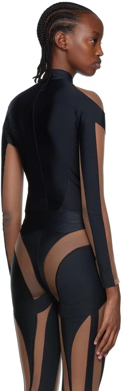 Yi Mengling Internet celebridad mismo estilo puro deseo sexy perspectiva camiseta de las mujeres del verano nuevo diseño sentido nicho delgado de una sola pieza superior