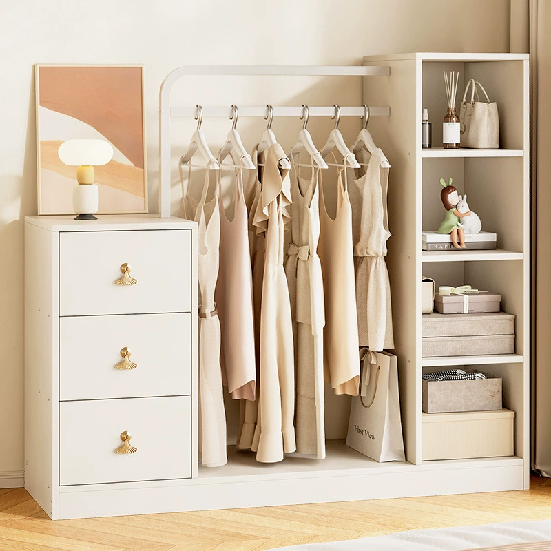 Шкаф для хранения спальни Концевой шкаф Настенный шкаф для хранения Вешалка для шкафа Встроенный интернет-известный шкаф с ящиками Современный простой шкаф с ящиками