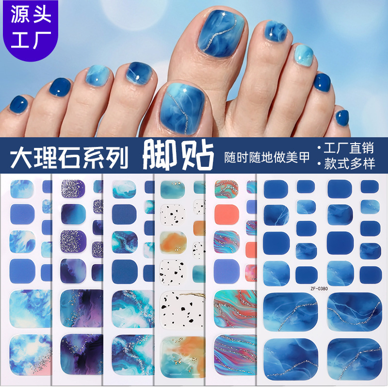 Zhengxiang's new gold-embossed gradient nail polish film, marble starry sky waterproof toenail stickers