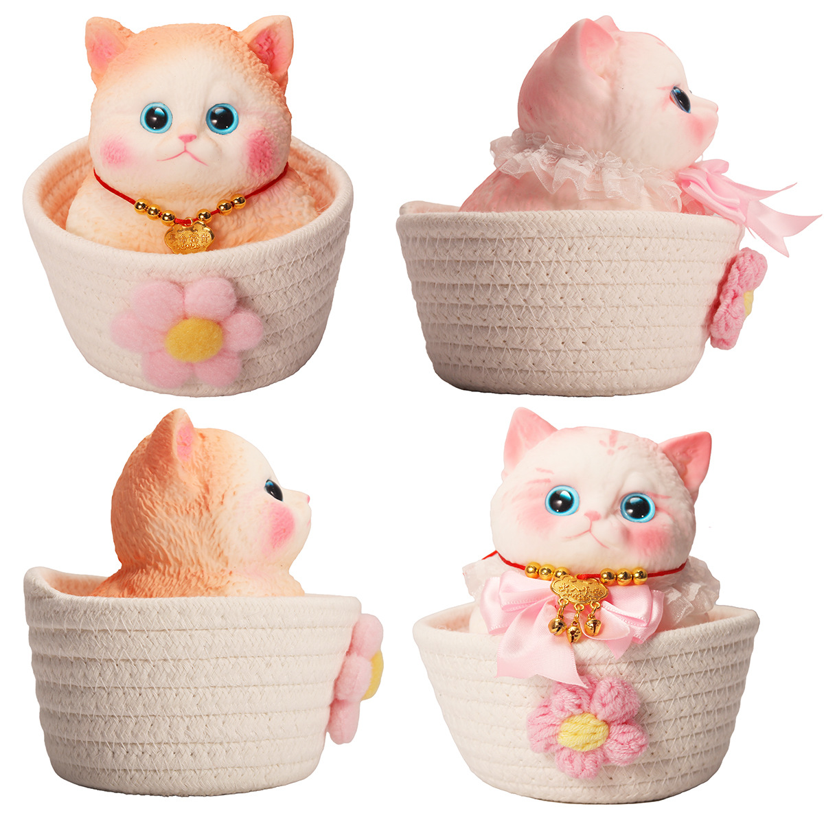 8cm lucky cat [pink with frame]