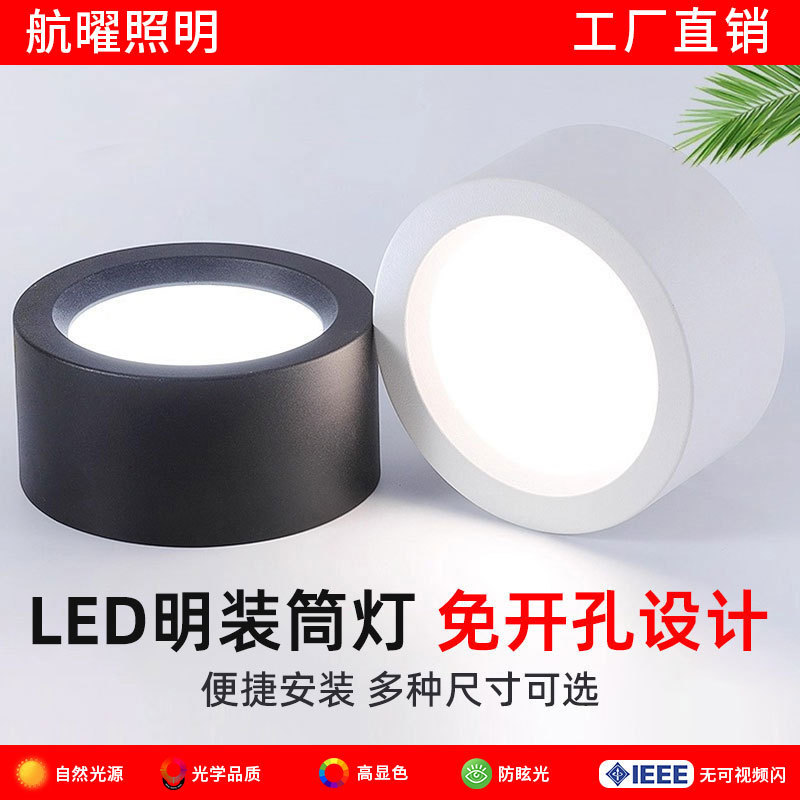 Surface-Mounted Round Recessed Ceiling Light for Living Room, Bedroom, Entrance, Background Corridor, Hallway, Led Ceiling Spotlight