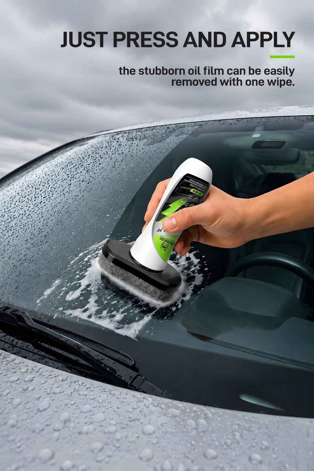 Car Glass Cleaning Kit, Handle Oil Film Brush, Oil Film Removal Coating Agent, Cross-Border Hot-Selling Foreign Trade Supply