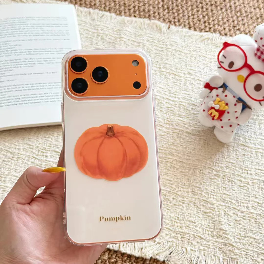 网红南瓜适用苹果17Promax手机壳IP16大孔IMD15Pro简约14个性新款