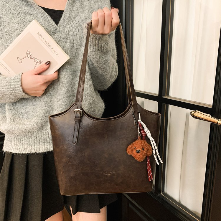 Large Capacity Pu Stitched Tote Bag for Women, New Korean Style Versatile Fashion Shoulder Bag, Large Capacity Tote Bag Large Capacity Pu Stitched Tote Bag for Women, New Korean Style Versatile Fashion Shoulder Bag, Large Capacity Tote Bag