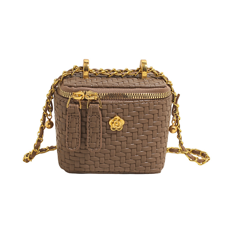 Nuevo mini trenzado bolso de cadena de mujer nuevo nicho nuevo bolso de caja universal lujoso bolso de hombro simple