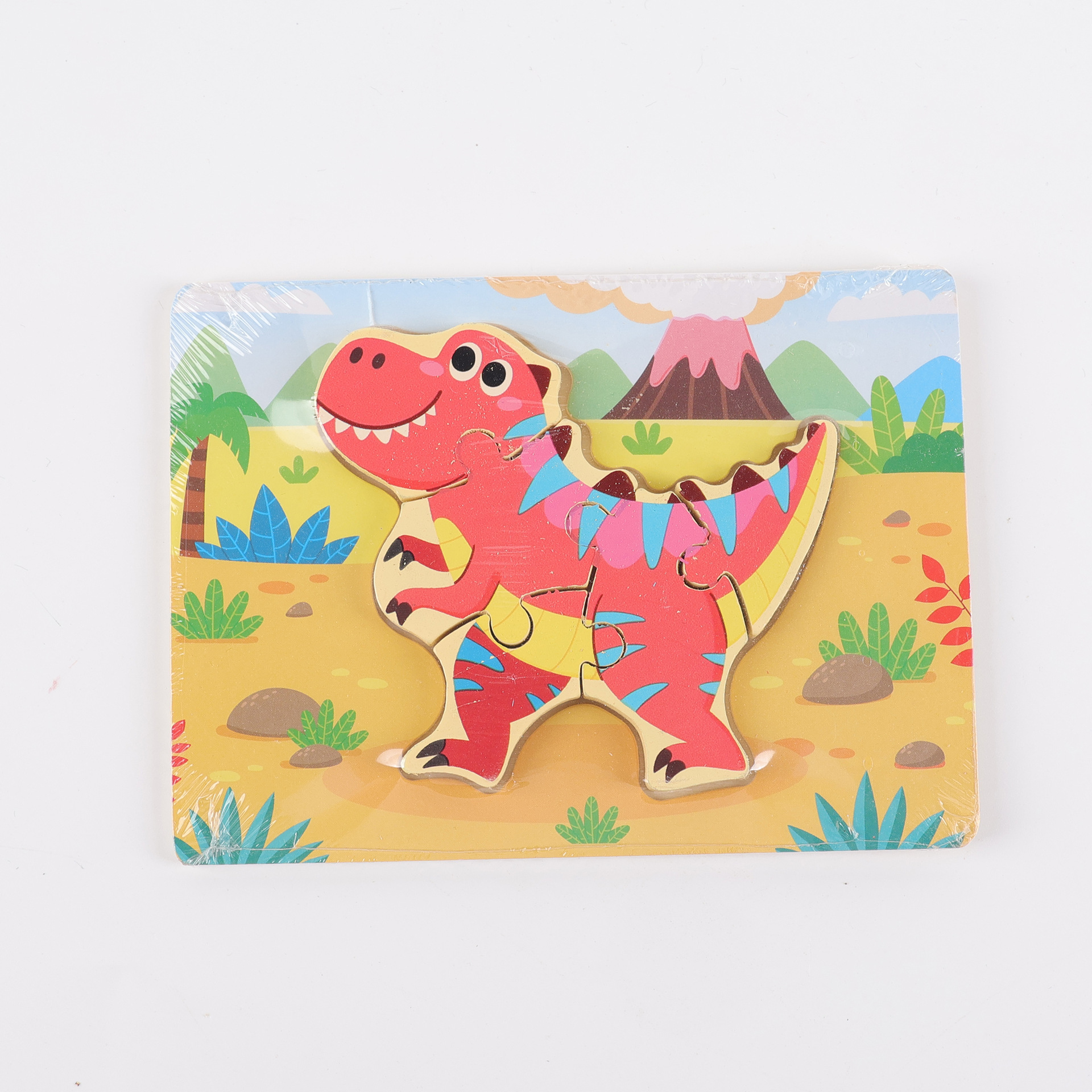 Puzzle de madera plano pequeño puzzle infantil juguetes de dibujos animados animales de tráfico cognitivo bloque al por mayor