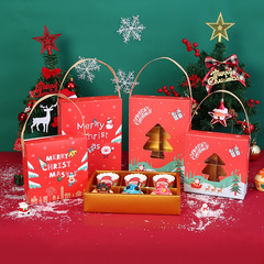 Christmas snowflake pastry packaging box, hand-baked egg yolk pastry portable gift box, Christmas Eve nougat cookie box