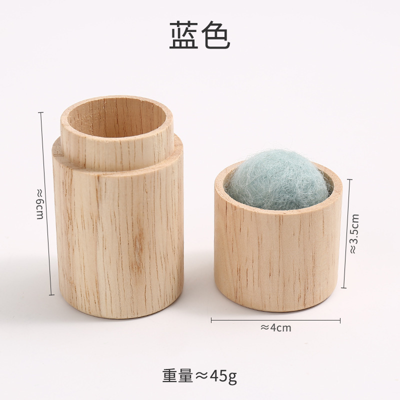 Pinichion de madera jeringa de almacenamiento de agujas de coser a mano portátil simple caja de agujas de coser a mano pequeña