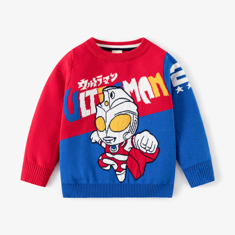 Boys Double Layer Cotton Knit Pullover Sweater For Winter_voghion.com