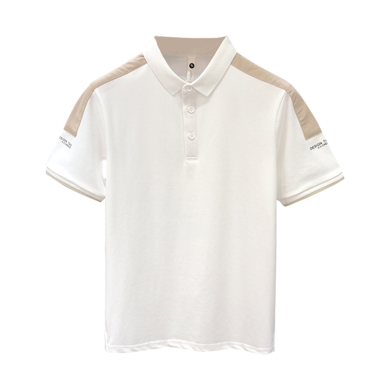 Camisa de polo de verano súper guapo Camiseta de cuello de color de contraste de marca de moda de manga corta para hombres 2023 nueva camiseta de gama alta para hombres