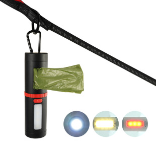 Cross-border outdoor pet products Amazon led explosion-proof flashlight multifunctional pet garbage bag dispenser