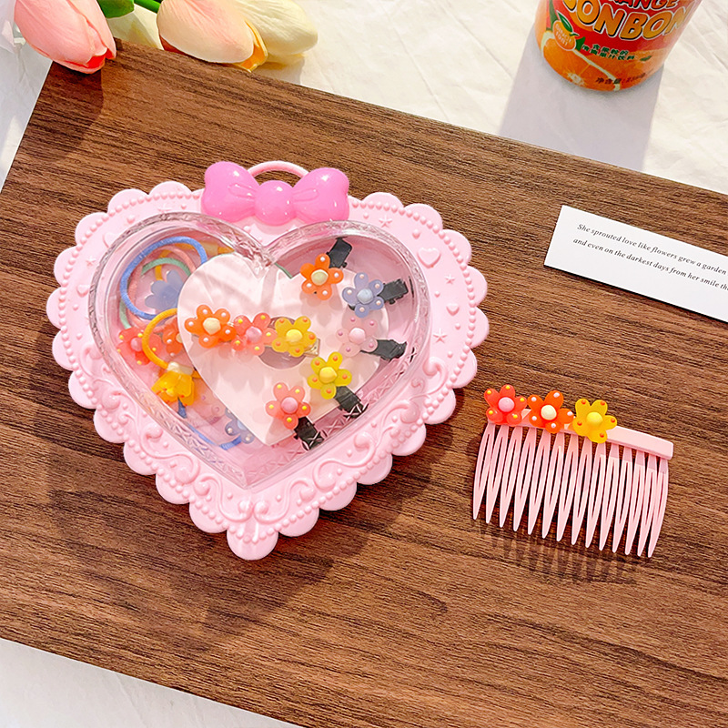 国境を越えた新しい子供用ゴムバンドヘアアクセサリーヘアバンドジュエリー収納ボックスセットヘッドバンドカラフルな高弾性ゴムバンドヘアアクセサリー|undefined