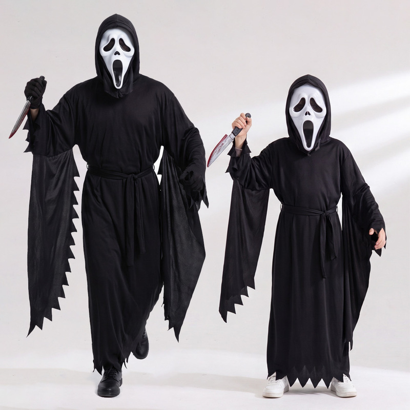 Jia Mei Halloween Children's Costume Scary Grim Reaper Ghost Outfit Cosplay Role-Playing Clothing