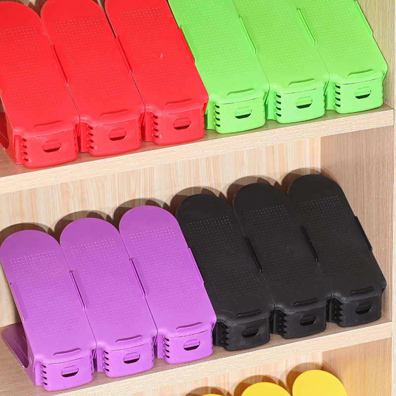 simple y grueso para artículos para el hogar soporte de zapatos integrado para almacenar soporte de zapatos simple de plástico de doble capa ajustable soporte de zapatos