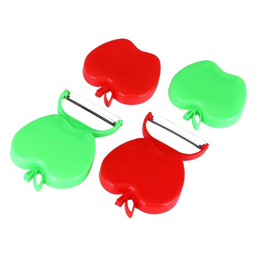 Индивидуально упакованный нож для чистки фруктов, складная овощечистка в форме яблока, многофункциональный нож для чистки из нержавеющей стали