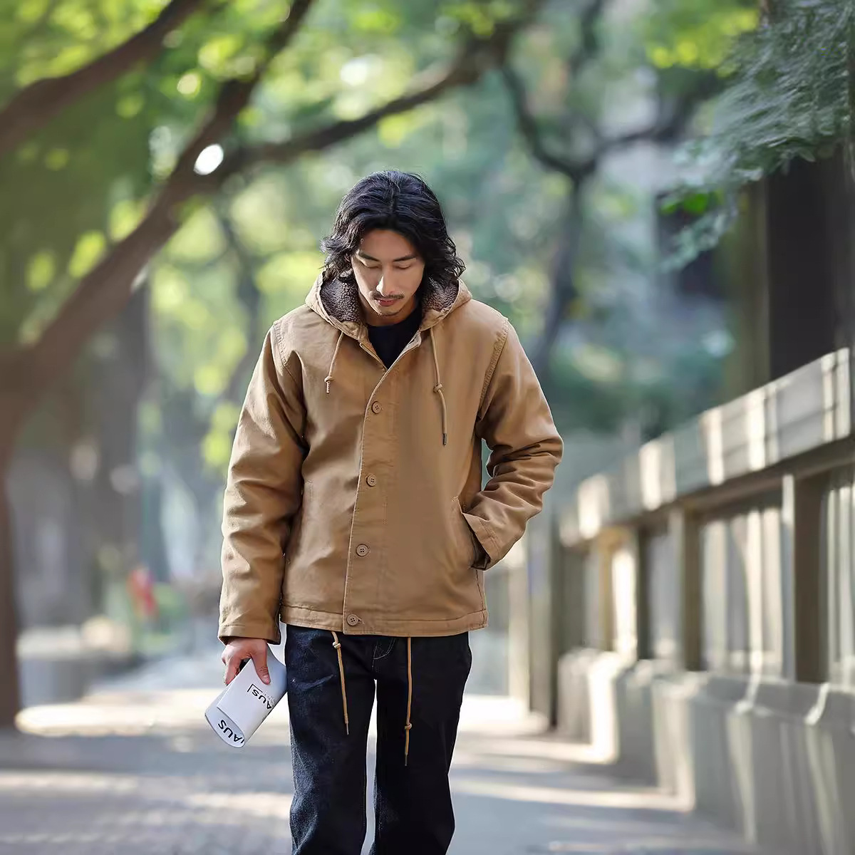 OKONKWO Marina N-1 capucha cubierta traje de cubierta chaqueta gruesa de N2 hombres Chaqueta de algodón acolchado