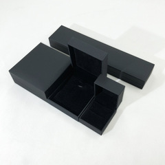 黒い直角充皮紙カバーアクセサリー箱ファッションアクセサリー箱指輪箱ペンダント箱ペアリング箱