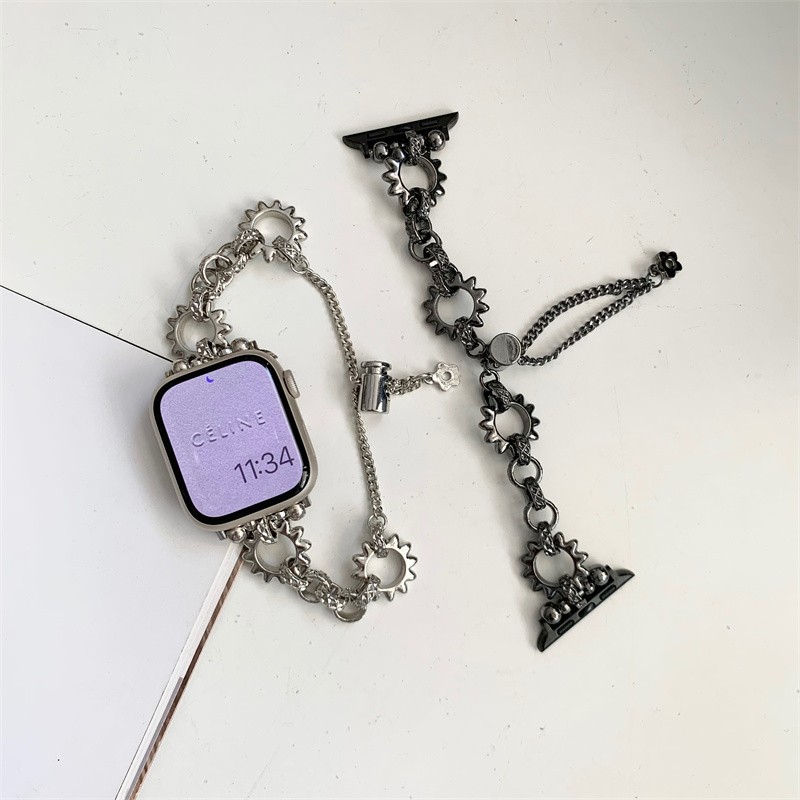 Gear Style Chain Metal Bracelet for apple watch8ultra apple Watch 1-7 Generation SE Strap