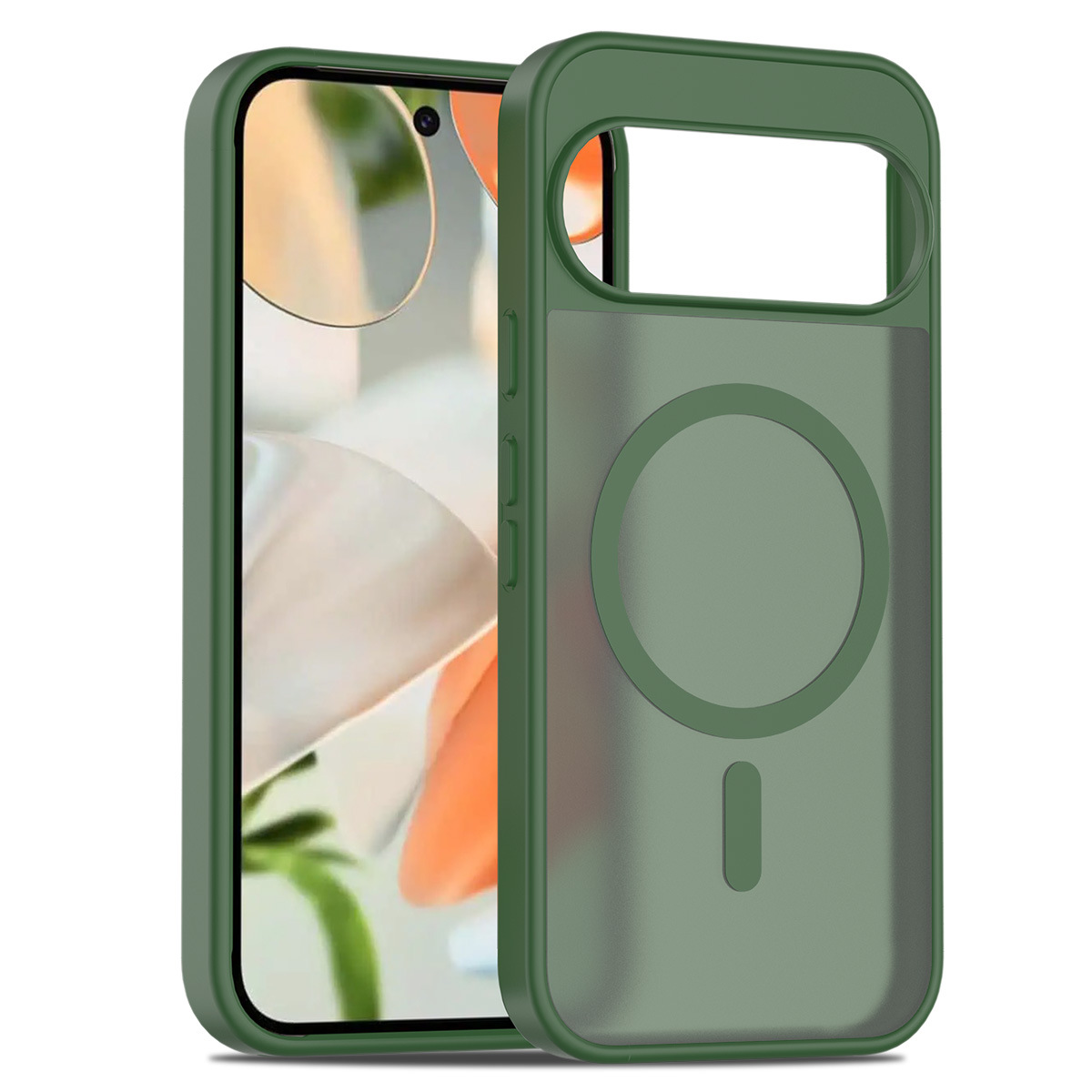 Aplicable a Google pixel9 pro XL Silver Shield Sensación de piel Atracción magnética 2 en 1 10pro Estuche para teléfono móvil Estuche mate semitransparente