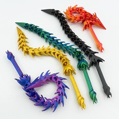 3Dプリントの神公豹、雷鞭、ネザ周辺武器フィギュア、可動関節記念クラックモデルオーナメント