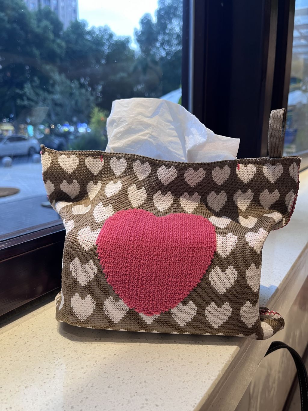 Light Luxury Knitted Tissue Bag, Large-Capacity Woven Bag, Car-Mounted Home Office Hanging Tissue Box, Knitted Bag Gift Bag