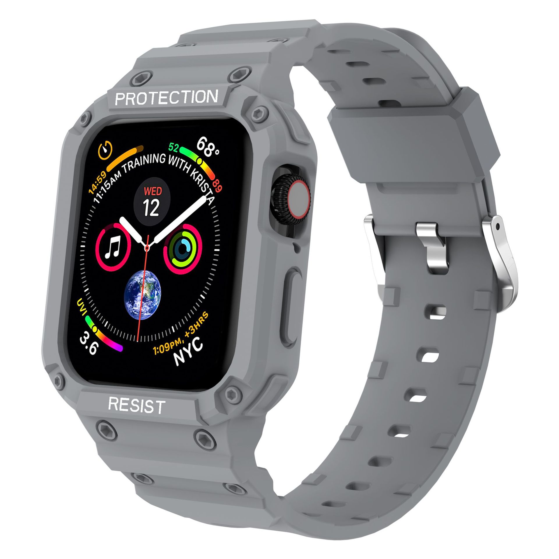Adecuado para Apple Watch Correa integrada de silicona resistente a la caída iwatch87654321s9 color sólido TPU Correa al por mayor
