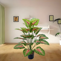 模擬ツリーレッドハートタロイモの葉模擬鉢植え室内装飾フェイクツリー植物盆栽クロスボーダー装飾鉢植え