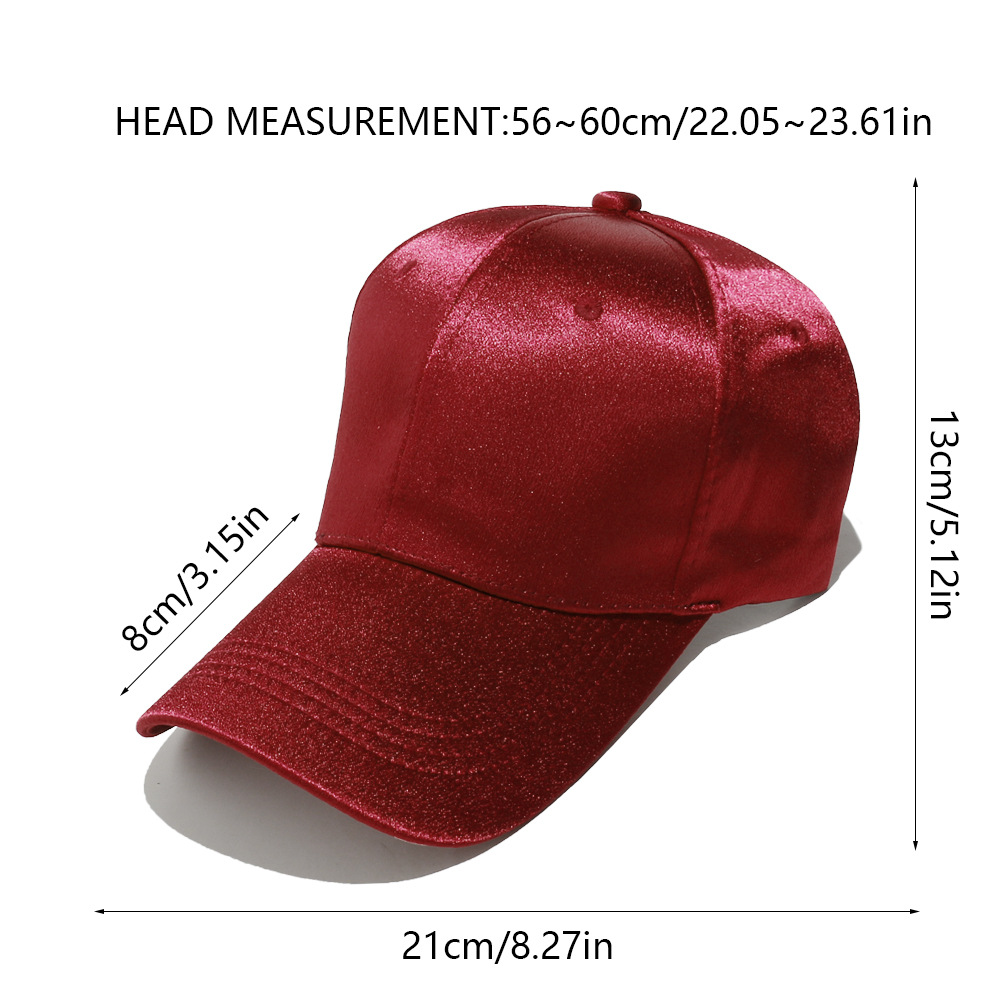 Damen Baseball Cap Aus Satin Einfarbig Für Sommer Und Freizeit_voghion.com