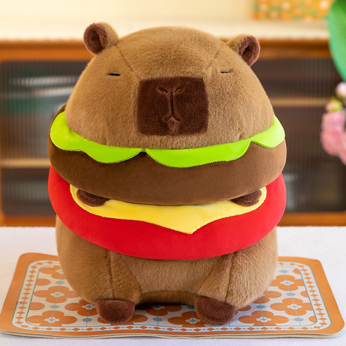 New Hamburg Capybara Creative Internet Celebrity Plush Toy for Children Doll Girls Cute Soft and Comfortable Pillow Gift