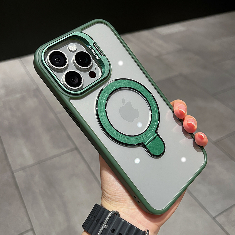 国境を越えた適用 iPhone17 透明磁気レンズ ダブルブラケット 携帯電話ケース Apple 16 レンズフィルム保護カバー 15|undefined