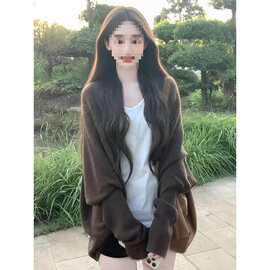 2025新款韩系慵懒美拉德宽松毛衣针织开衫女早秋气质休闲上衣外套