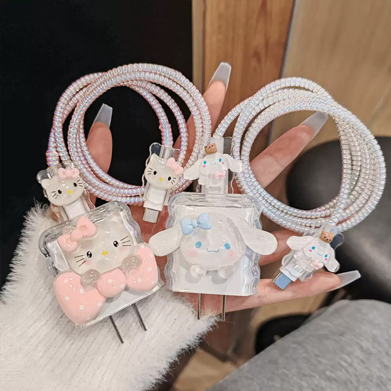 Cute cartoon cable protector para Apple 15 / 16 / 17air cable de carga a prueba de caídas casca anti-ruptura